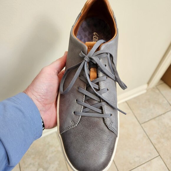 OluKai Men's Lae'Ahi Li 'Ili Leather Sneakers, Stone/Gray, Sz 12 - Picture 14 of 16